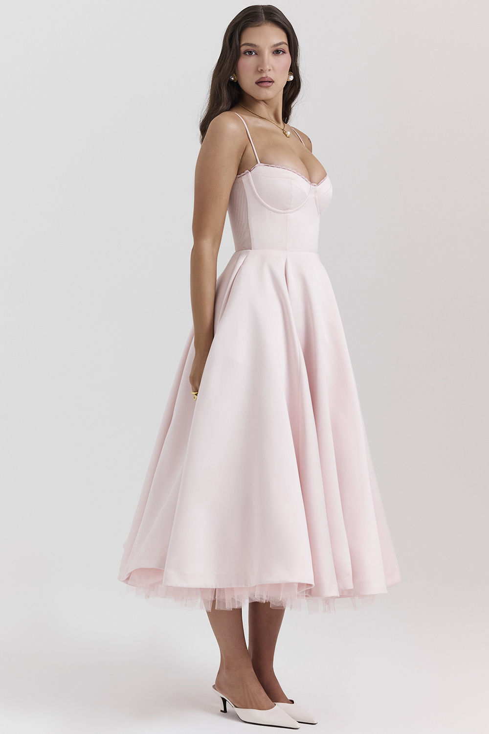 Mademoiselle Ballerina Pink Midi Dress - luluinthesky