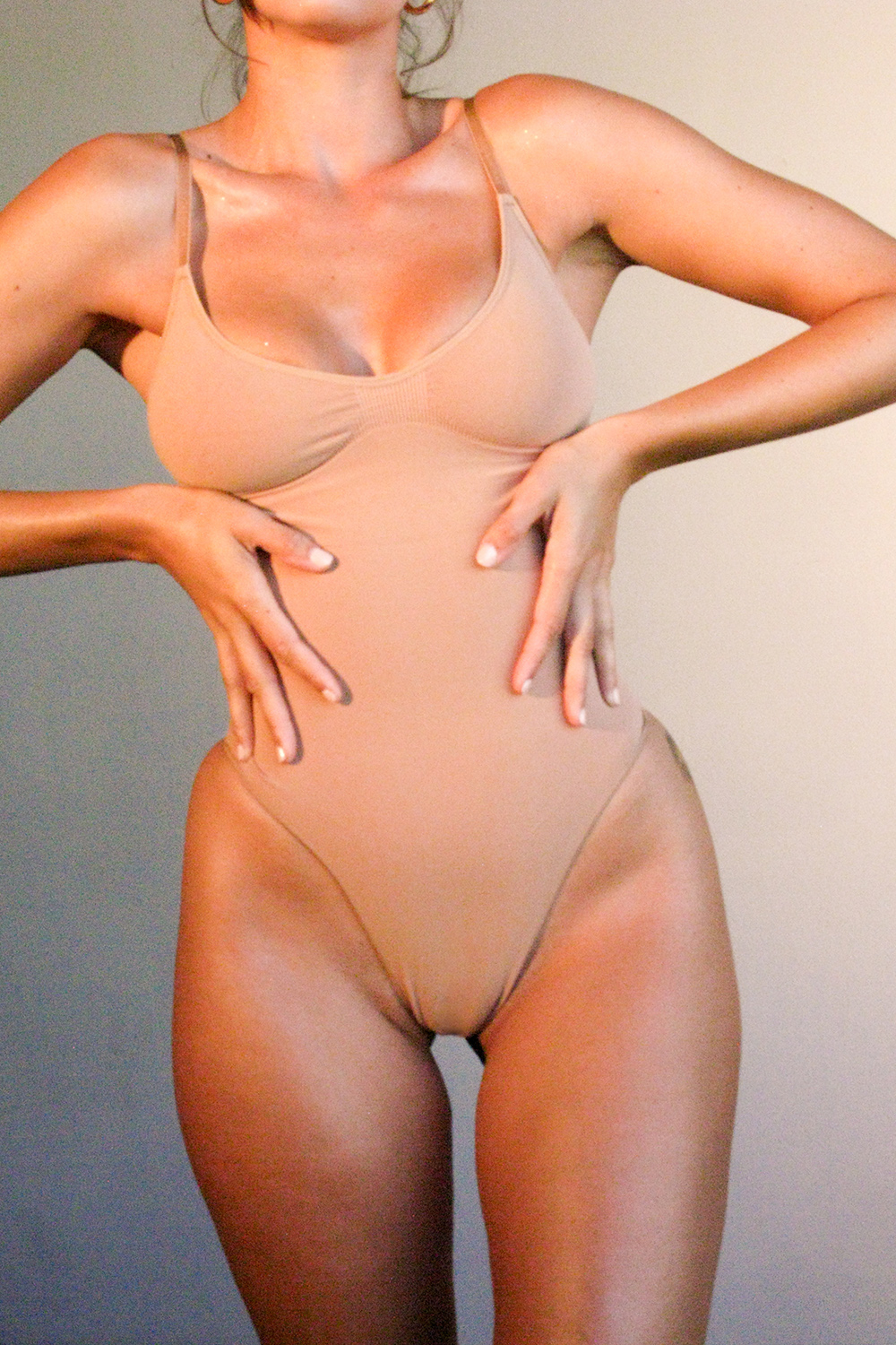 Sculpting Thong Bodysuit Cafe Au Lait - luluinthesky