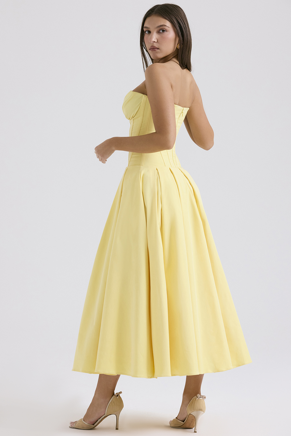 Lady Sunshine Strapless Tulle Midi Dress - luluinthesky