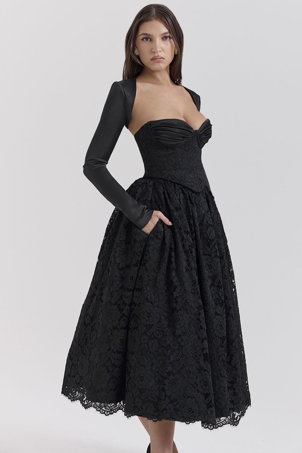 Duchess Black Lace Corset, Skirt and Bolero - SALE - luluinthesky