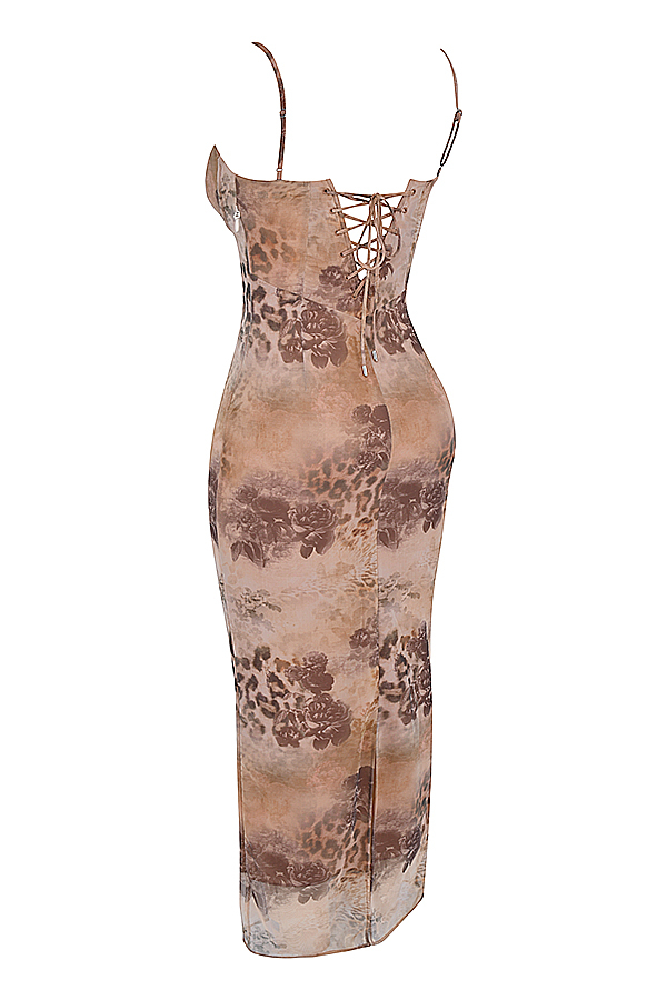 Aiza Cream Floral Print Maxi Dress - luluinthesky