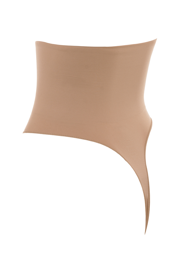 Sculpting High Waist Thong Cafe Au Lait - luluinthesky