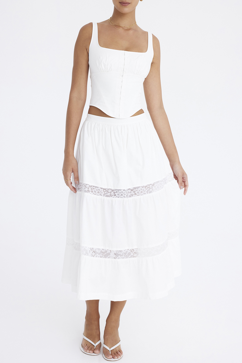 Mistress Rocks White Panelled Midi Skirt - SALE - luluinthesky