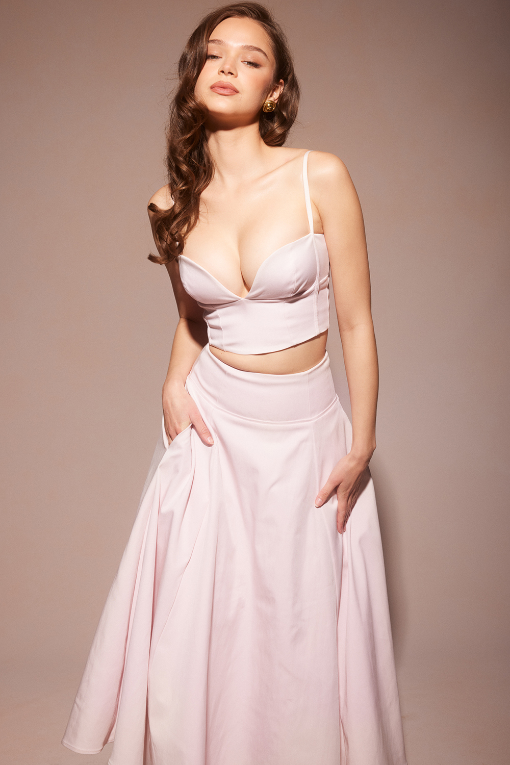 Pabla Ballerina Pink Cropped Bralette Top - luluinthesky