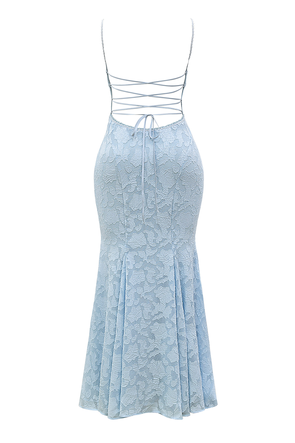 Joan Bluebell Lace Up Back Maxi Dress - luluinthesky