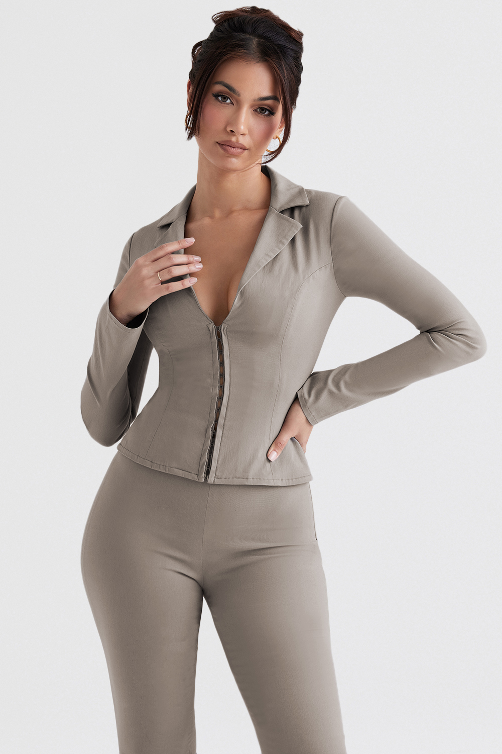 Zakira Smoke Fitted Shirt - luluinthesky