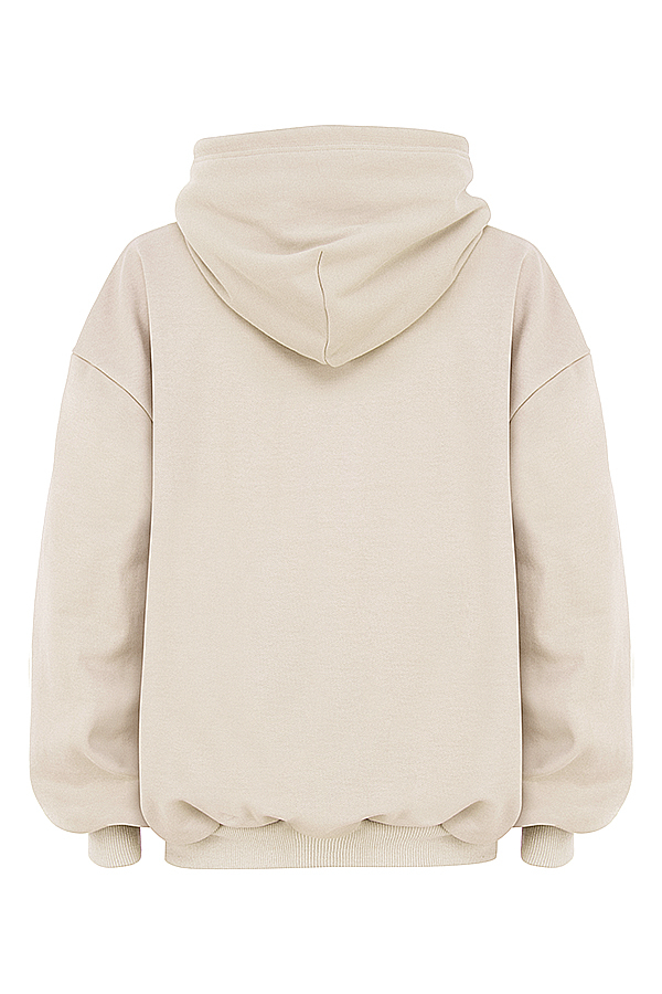 Halo Oatmeal Cotton Fleece-Back Oversized Hoodie - luluinthesky
