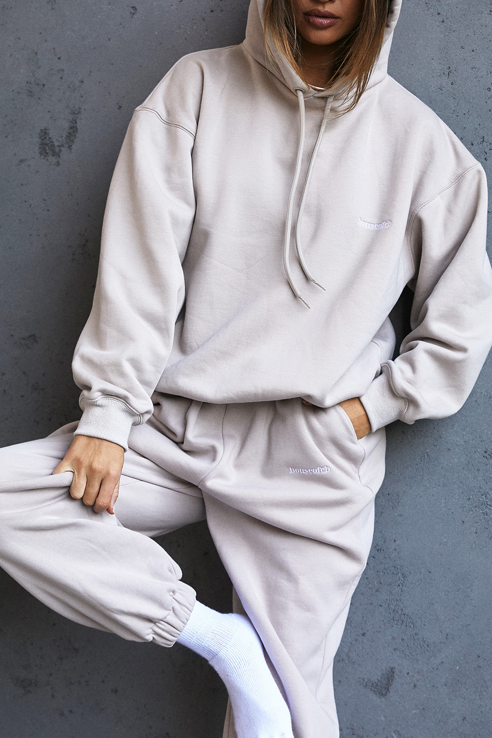 Halo Stone Cotton Fleece-Back Oversized Hoodie - luluinthesky