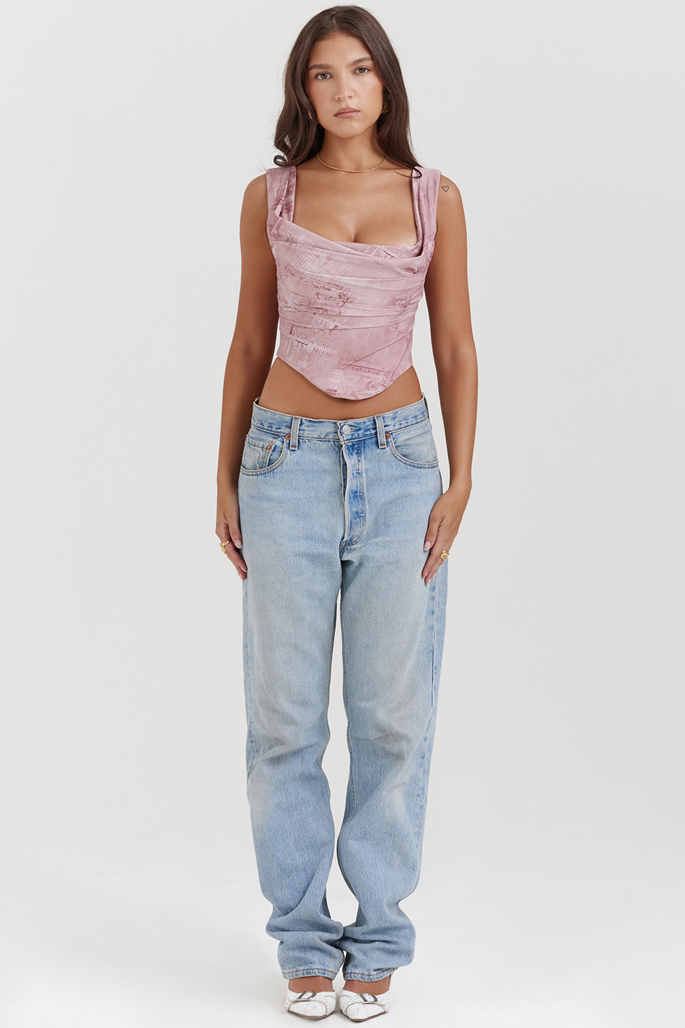 Una Pink Print Corset - luluinthesky