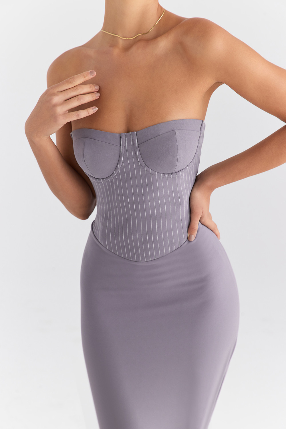 Mistress Rocks Slate Strapless Midi Dress - SALE - luluinthesky