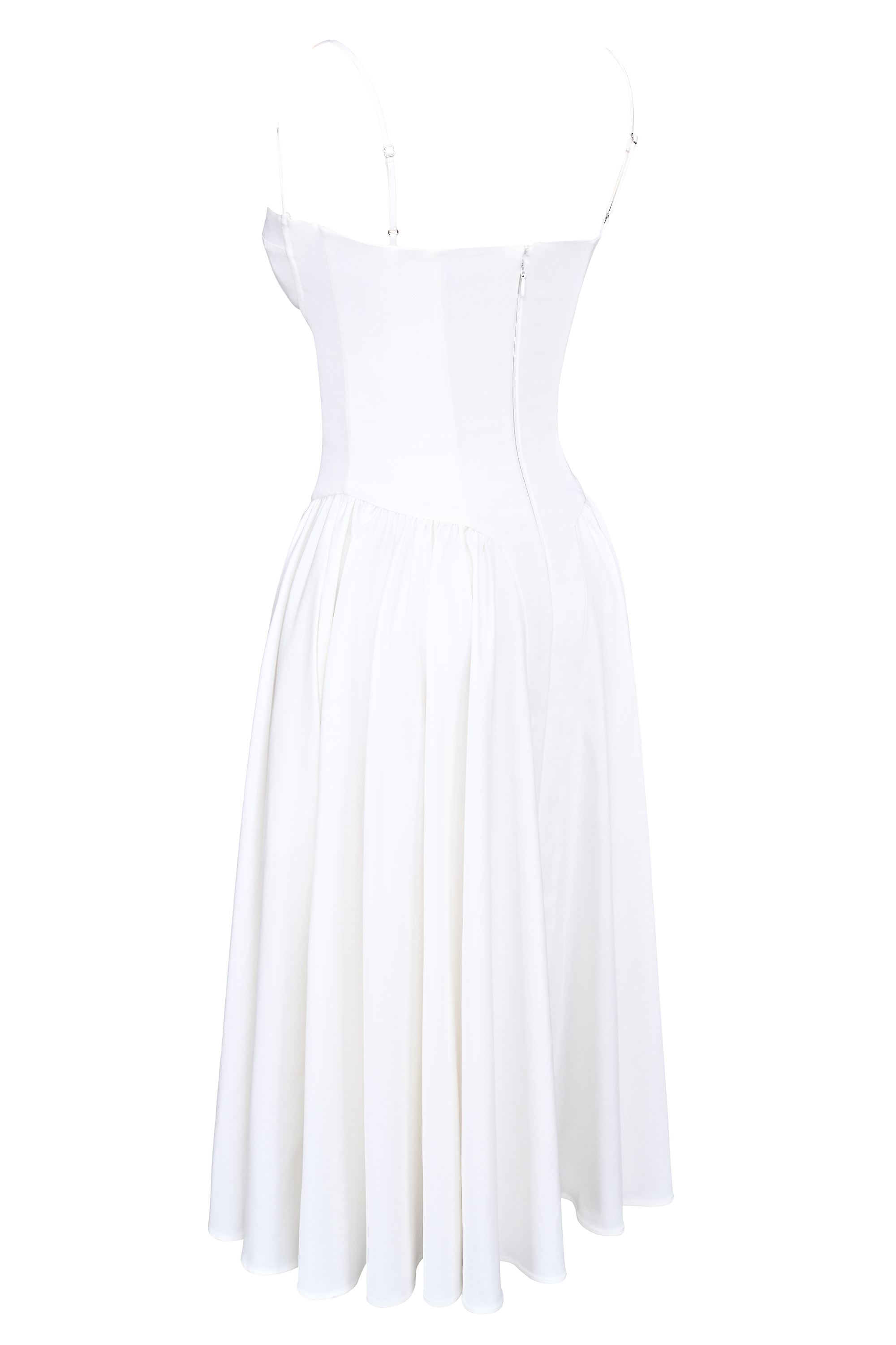 Samaria White Corset Midi Dress - luluinthesky