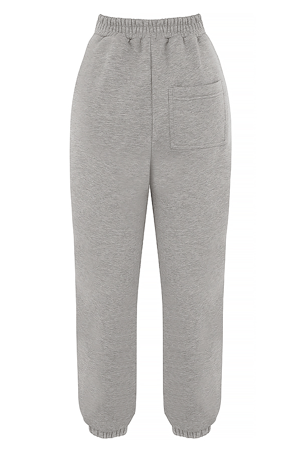 Sky Light Grey Fleece Back Jogging Trousers - luluinthesky