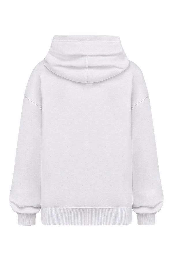 Muse White Cotton Fleece-Back Hoodie - luluinthesky
