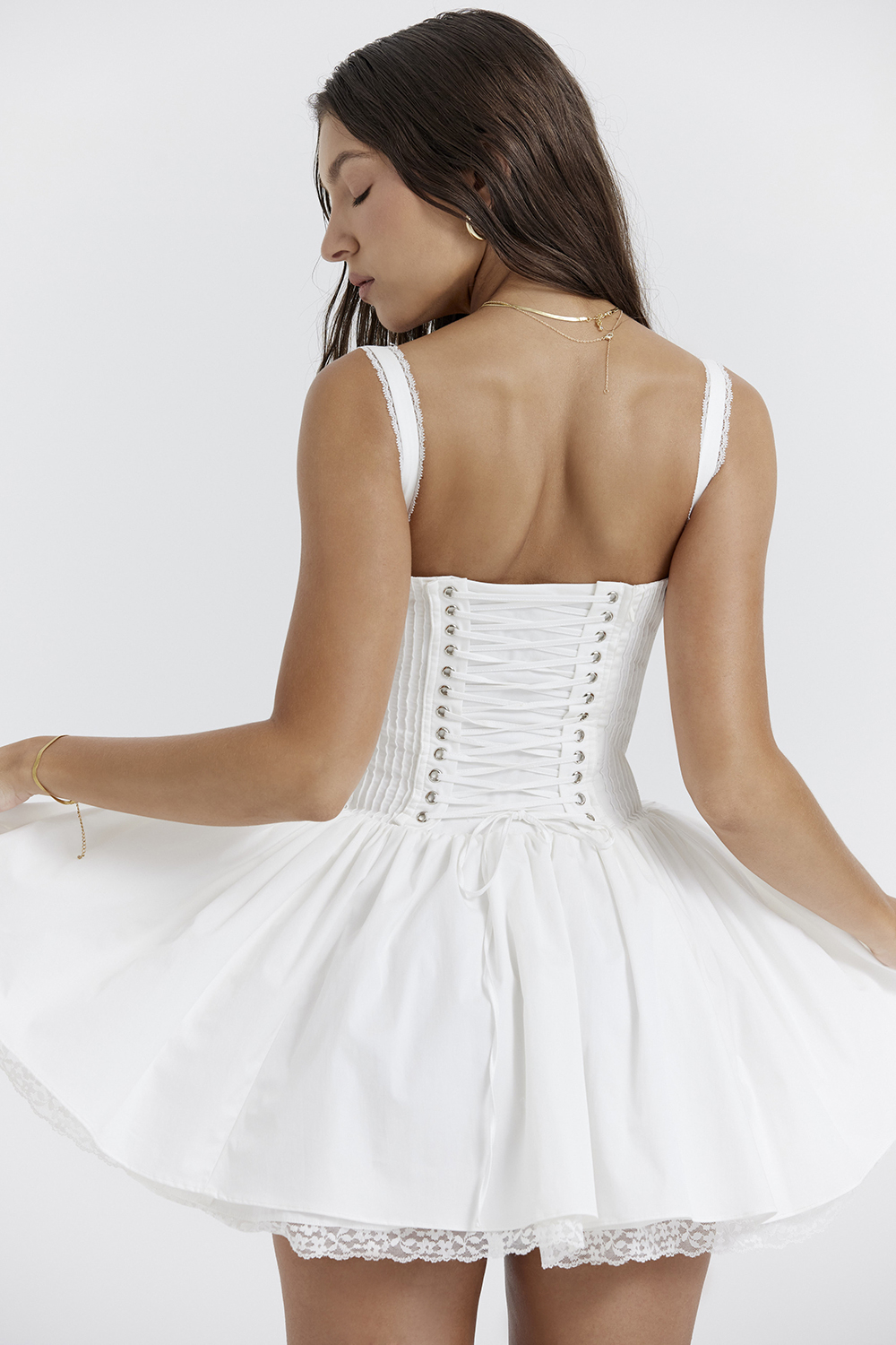 Pietra White Corset Mini Dress - luluinthesky