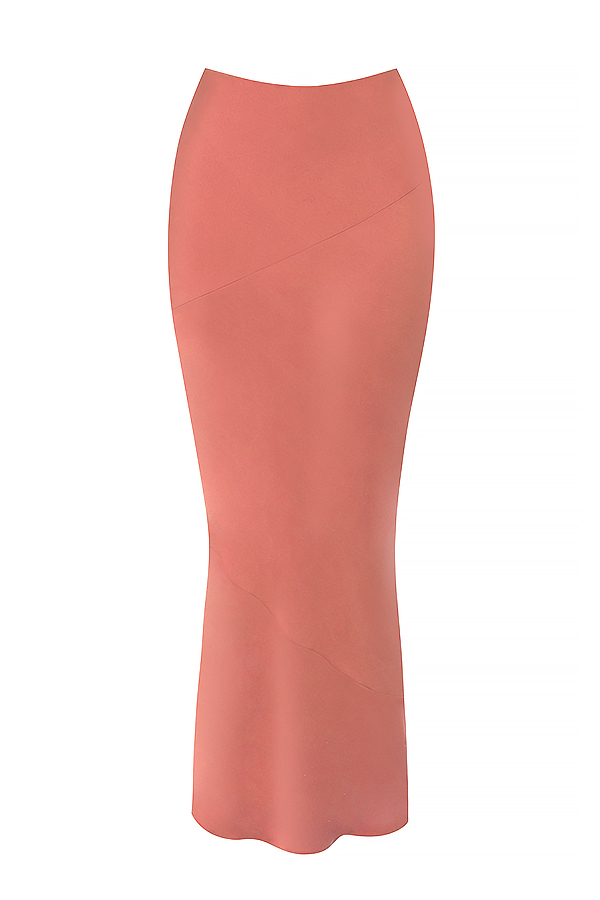 Colette Rose Satin Low Waist Midi Skirt - luluinthesky