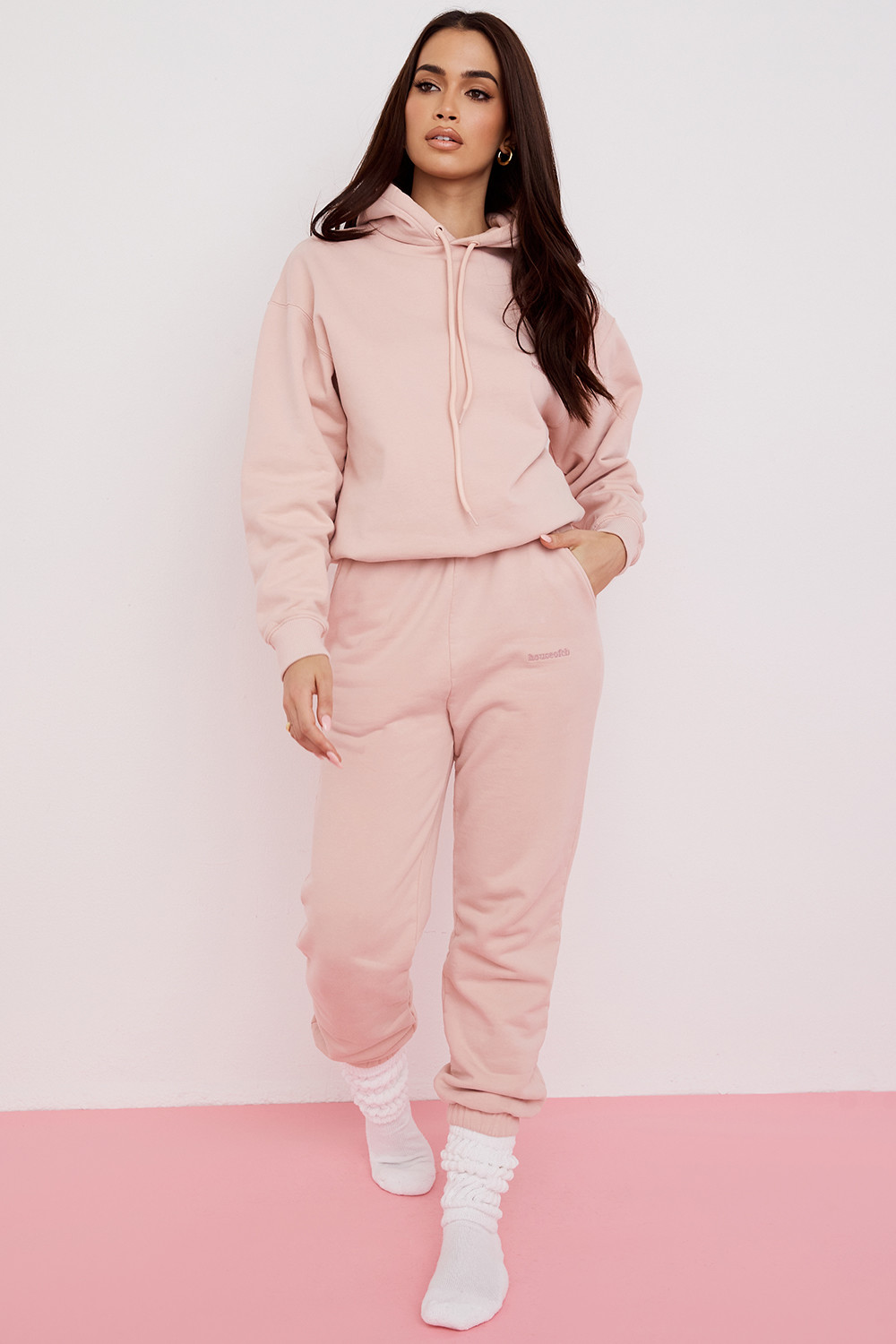Halo Blush Cotton Fleece-Back Oversized Hoodie - luluinthesky
