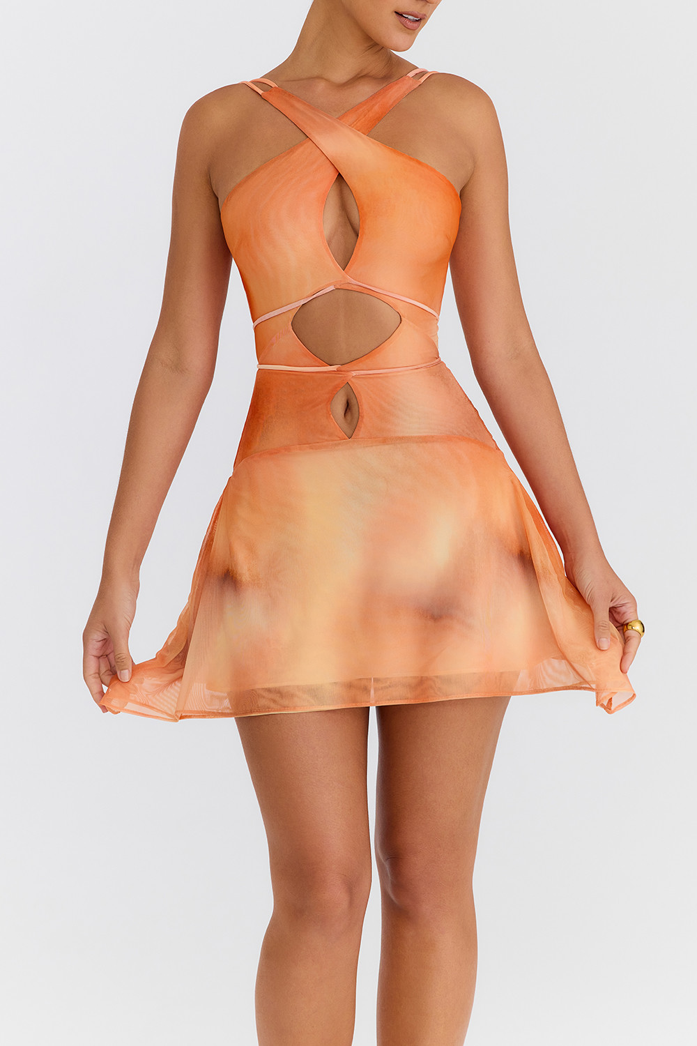 Mistress Rocks Orange Ombre Cutout Mini Dress - SALE - luluinthesky