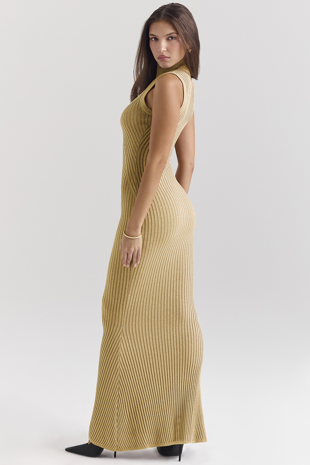 Emmie Gold Metallic Maxi Dress - luluinthesky