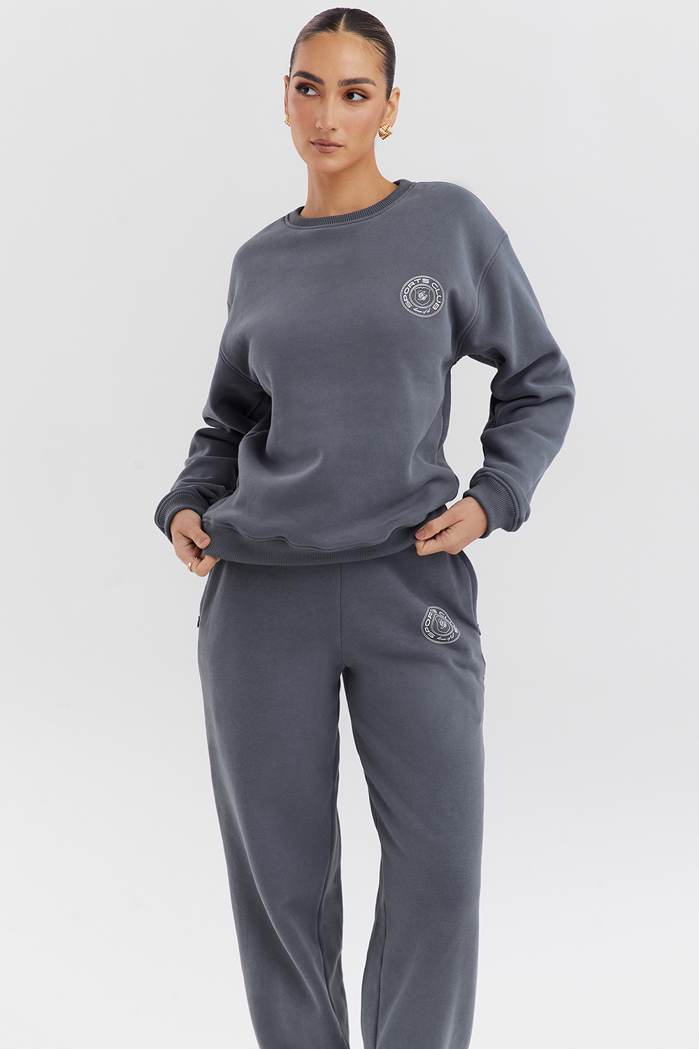 Haze Slate Crew Neck Sweatshirt - luluinthesky