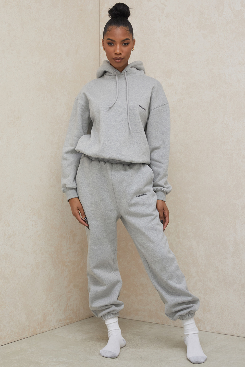 Sky Grey Fleece Back Jogging Trousers - luluinthesky