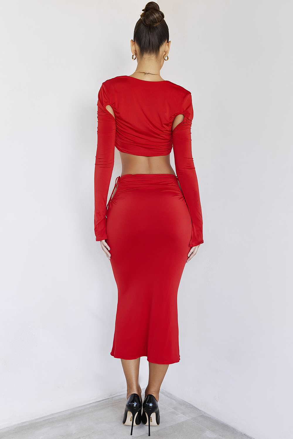 RegentMistress Rocks  Red Jersey Midi Skirt - SALE - luluinthesky