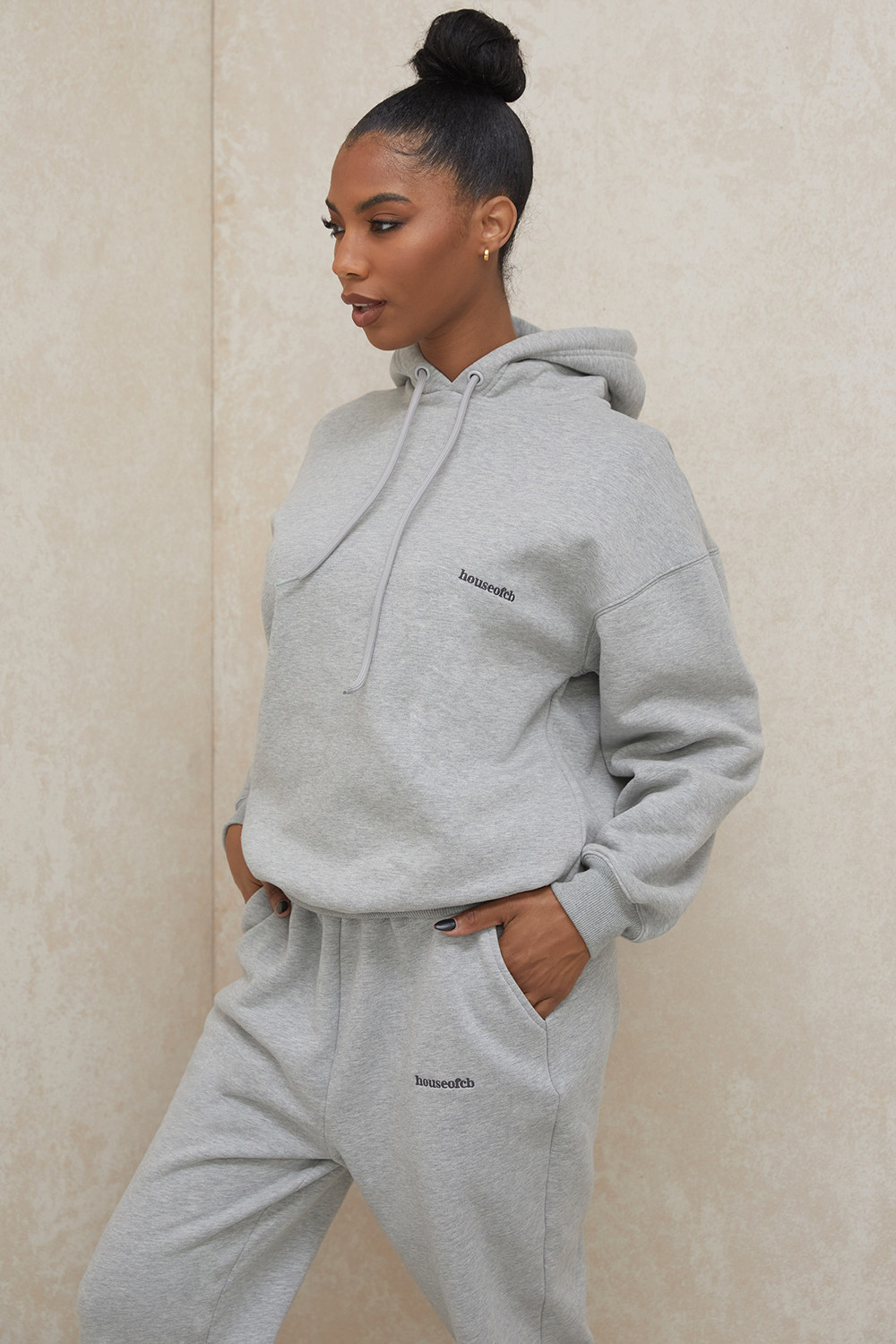 Halo Grey Cotton Fleece-Back Oversized Hoodie - luluinthesky