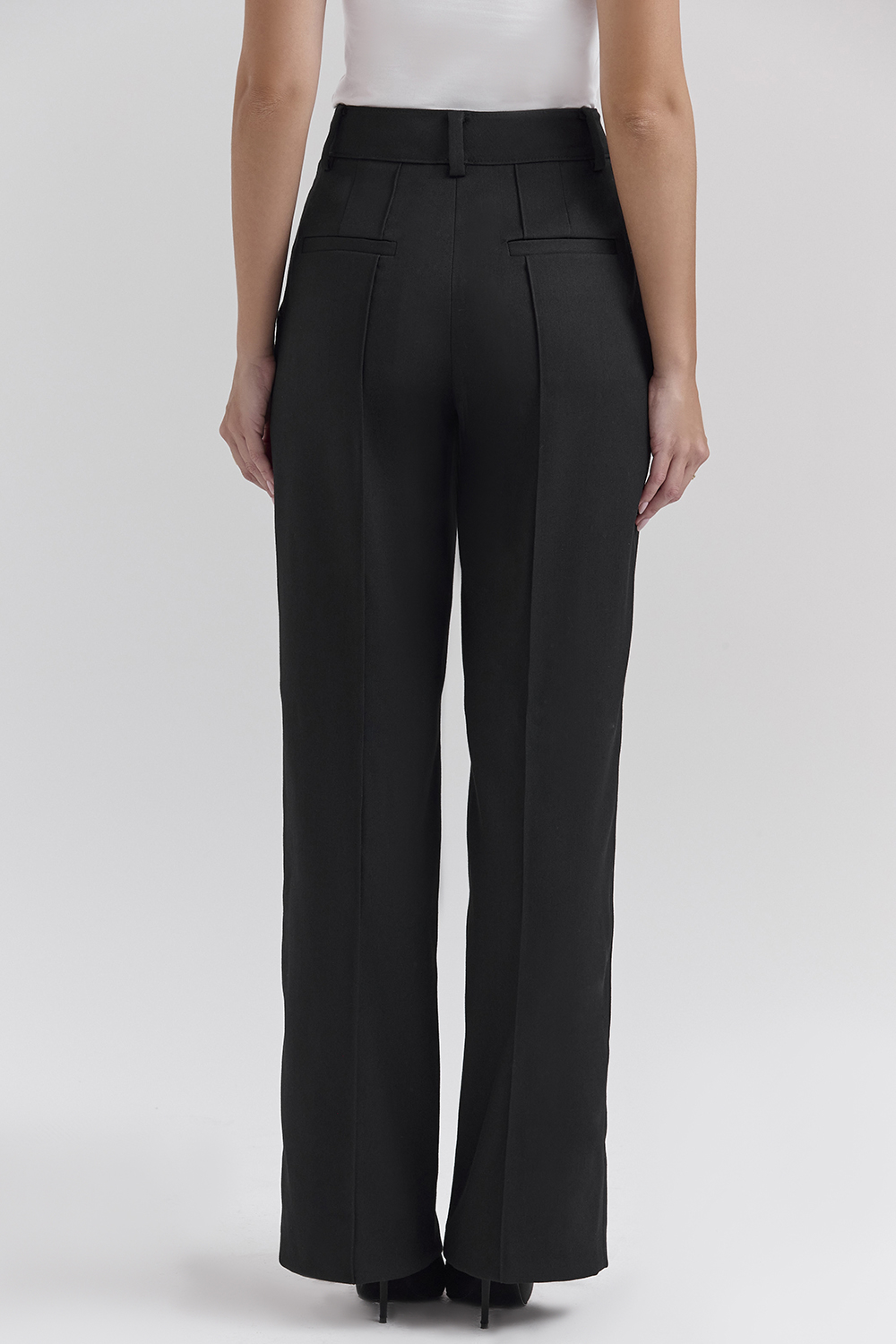 Hayden Black Wide Leg High Waist Tailored Trousers - luluinthesky