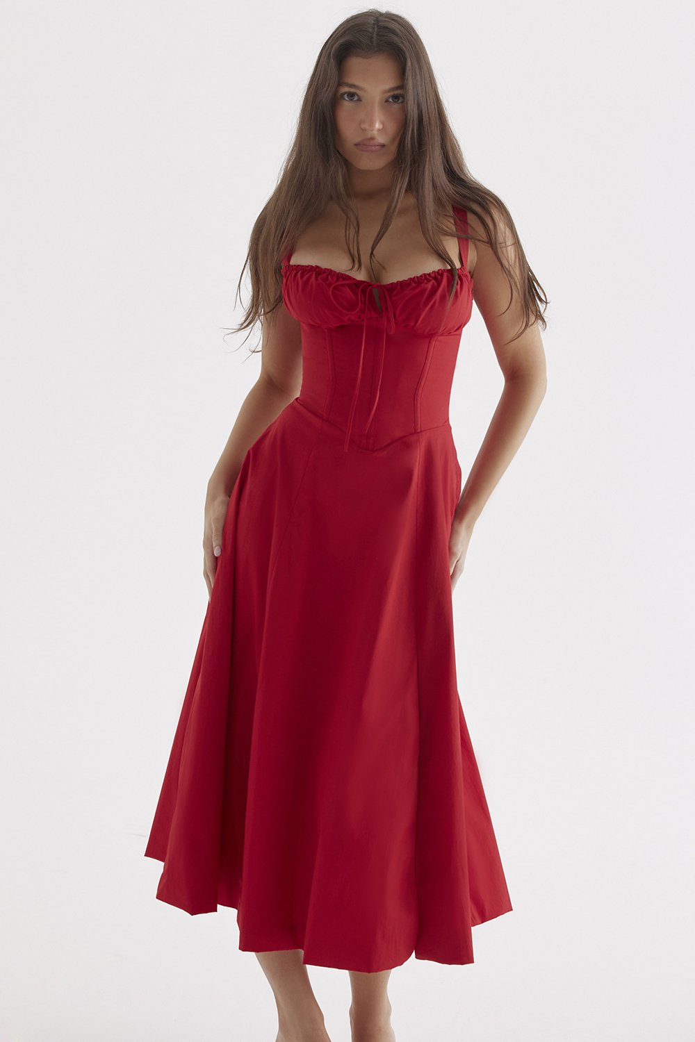 Carmen Red Rose Bustier Sundress - luluinthesky