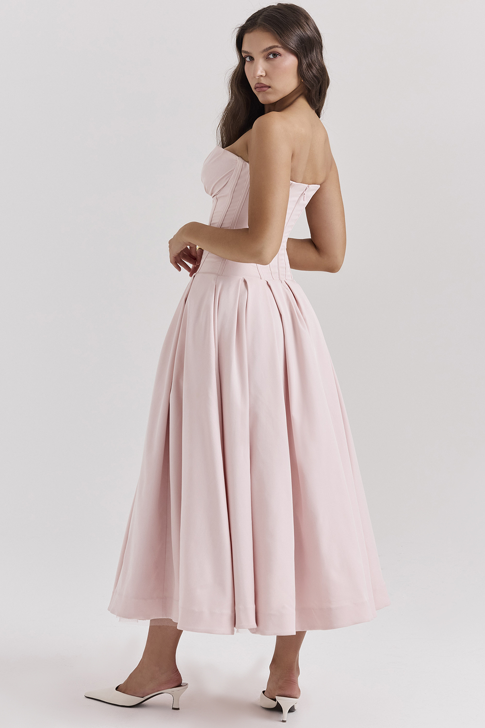 Lady Ballerina Pink Strapless Midi Dress - luluinthesky