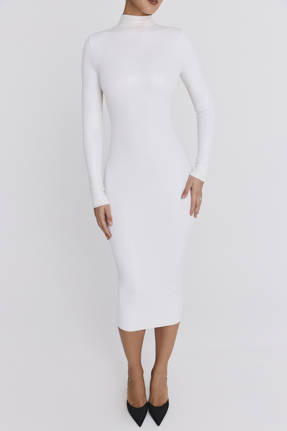 Mistress Rocks White Glitter Jersey Open Back Midi Dress - SALE - luluinthesky