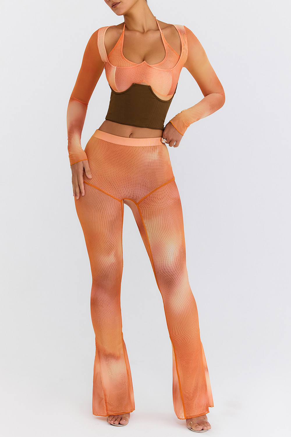 Mistress Rocks Orange Ombre Flared Trousers - SALE - luluinthesky