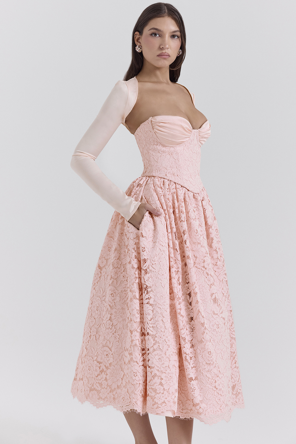 Duchess Ballerina Pink Lace Corset, Skirt and Bolero - SALE - luluinthesky