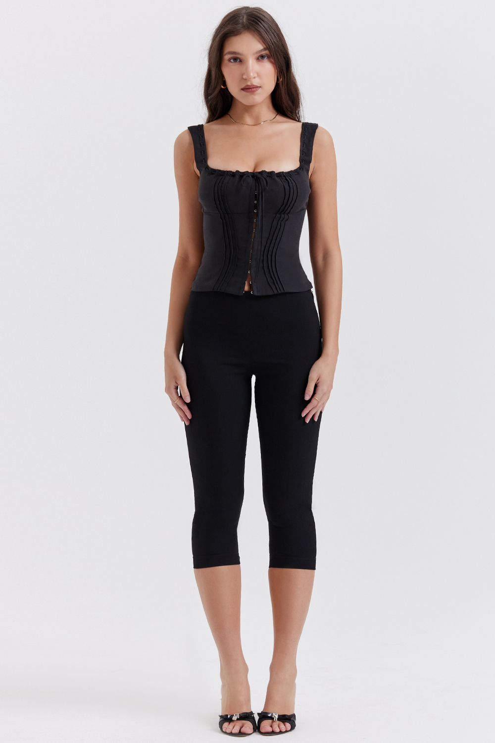 Halima Black Capri Trousers - luluinthesky