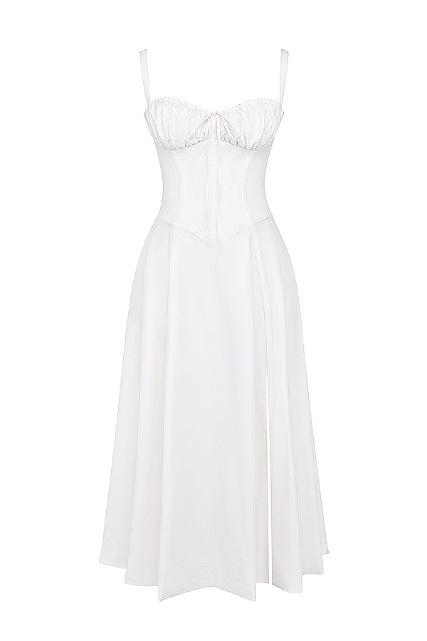 Carmen White Bustier Sundress - luluinthesky