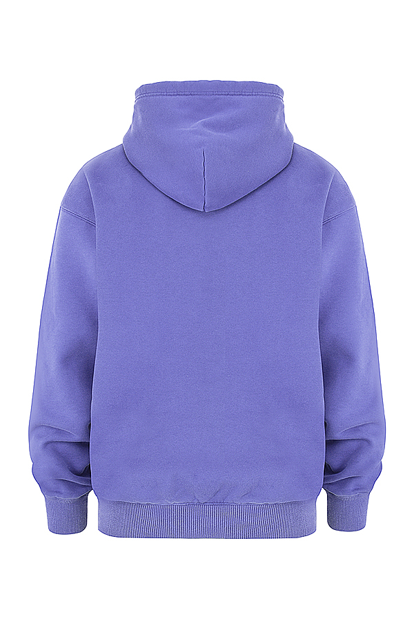 Halo Purple Cotton Fleece-Back Oversized Hoodie - luluinthesky