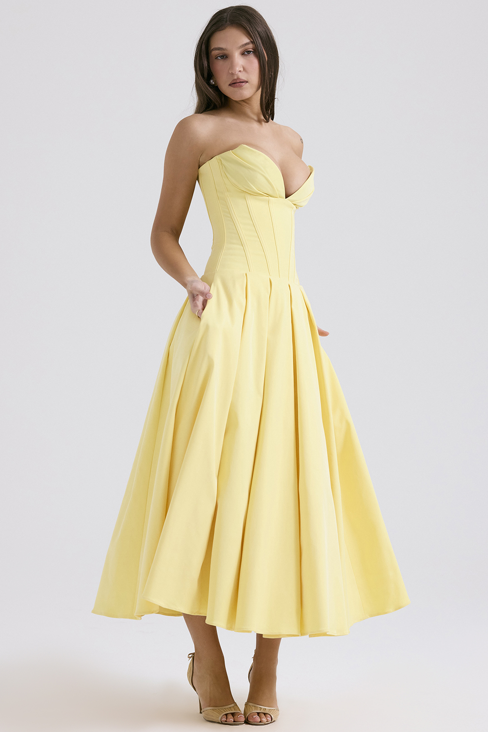 Lady Sunshine Strapless Tulle Midi Dress - luluinthesky