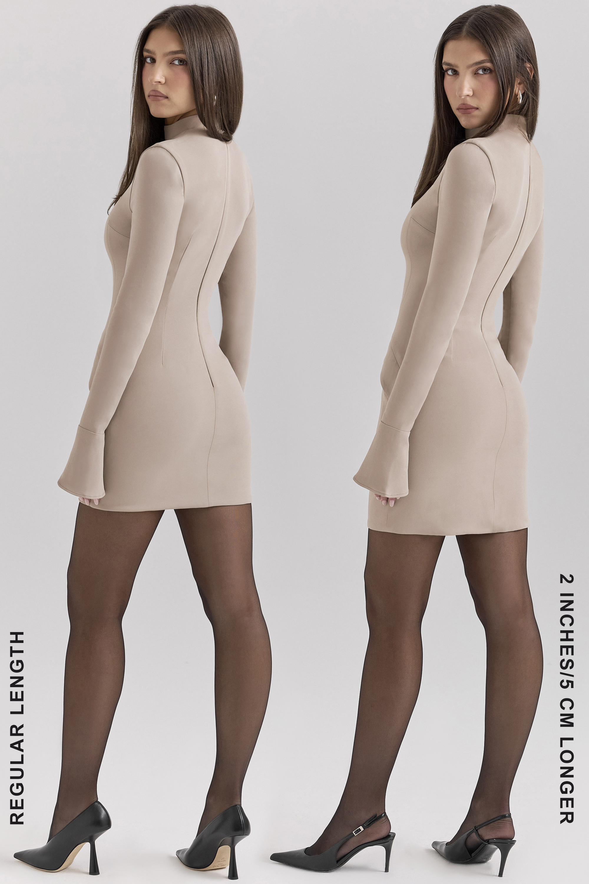 Mahalia Taupe Long Sleeve Mini Dress - luluinthesky