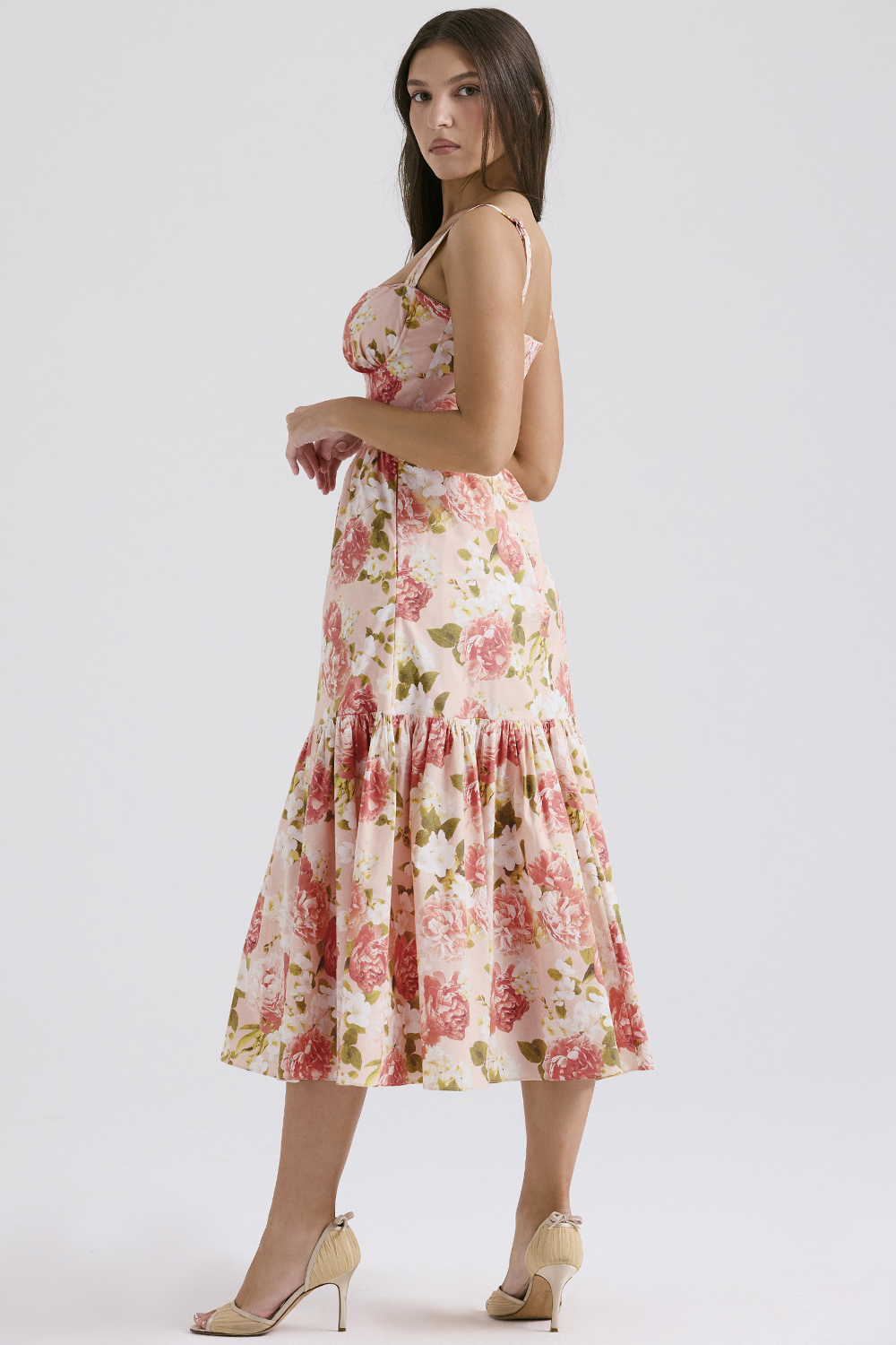 Elia Pink Peony Print Cotton Midi Sundress - luluinthesky
