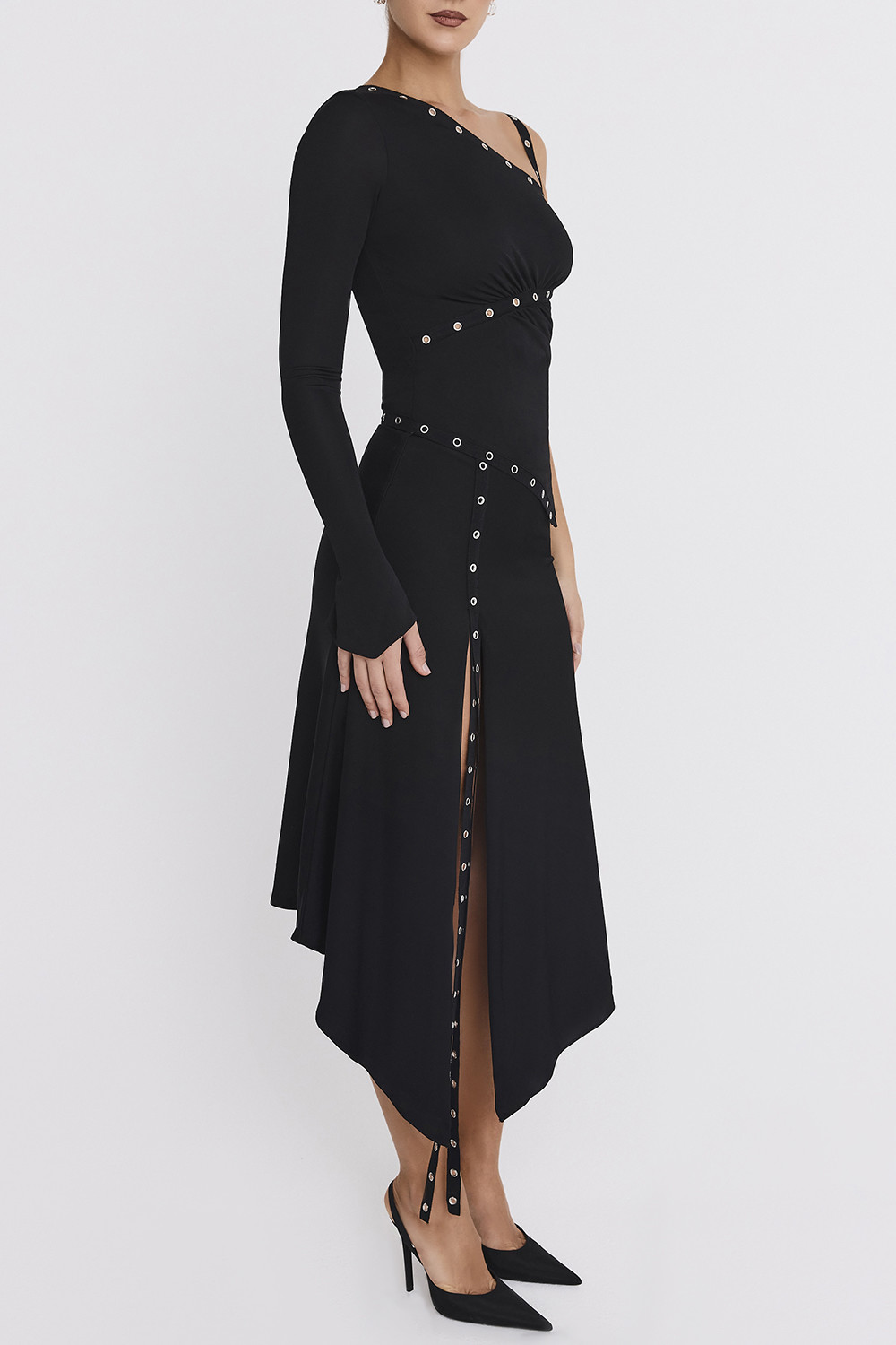Mistress Rocks Black Eyelet Trim Midi Skirt - SALE - luluinthesky