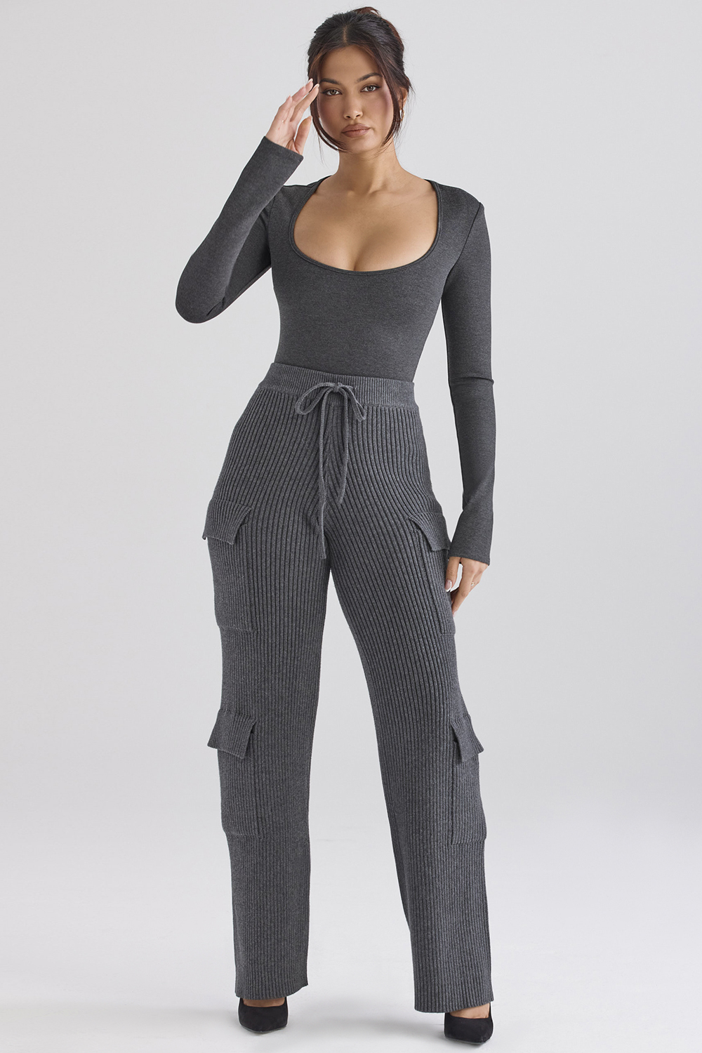 Tea Charcoal Knitted Utility Trousers - SALE - luluinthesky