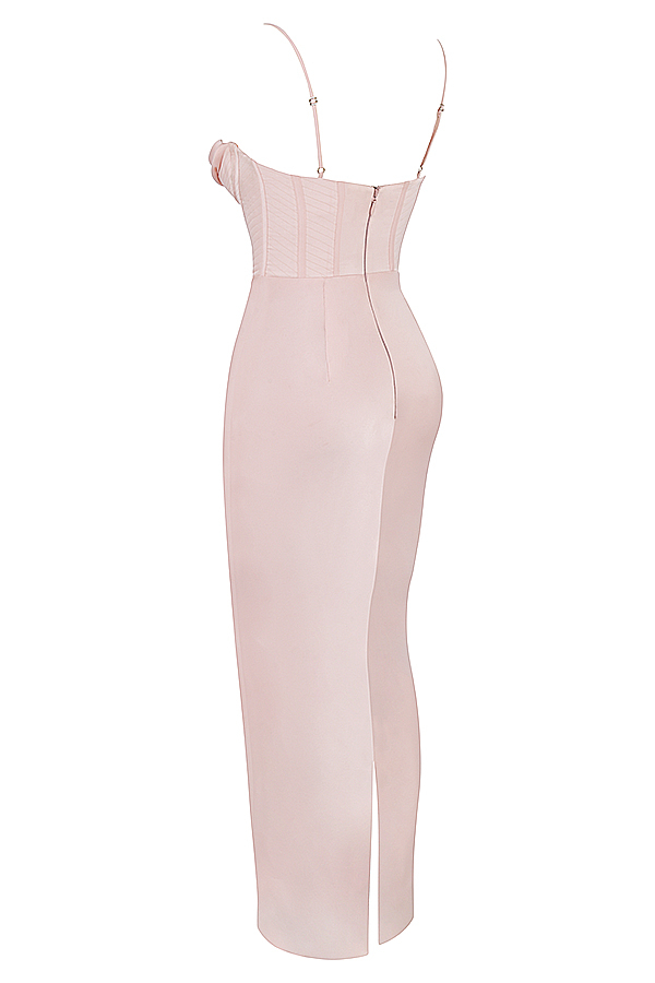 Charmaine Blush Pink Corset Maxi Dress - luluinthesky