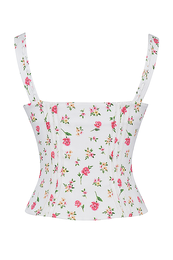 Chicca Rose Print Floral Top - luluinthesky