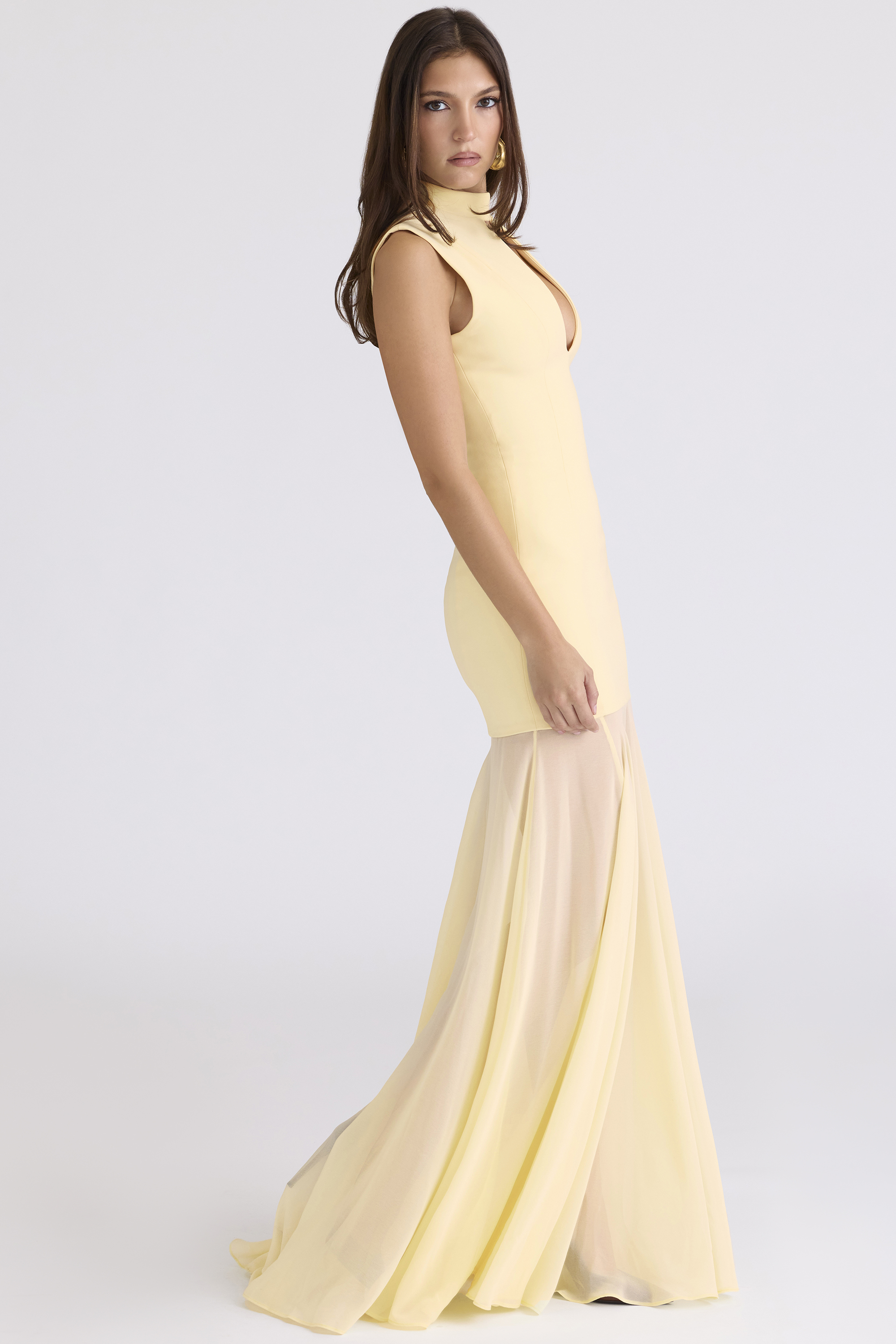 Raphaella Butter Yellow Keyhole Maxi Dress - luluinthesky