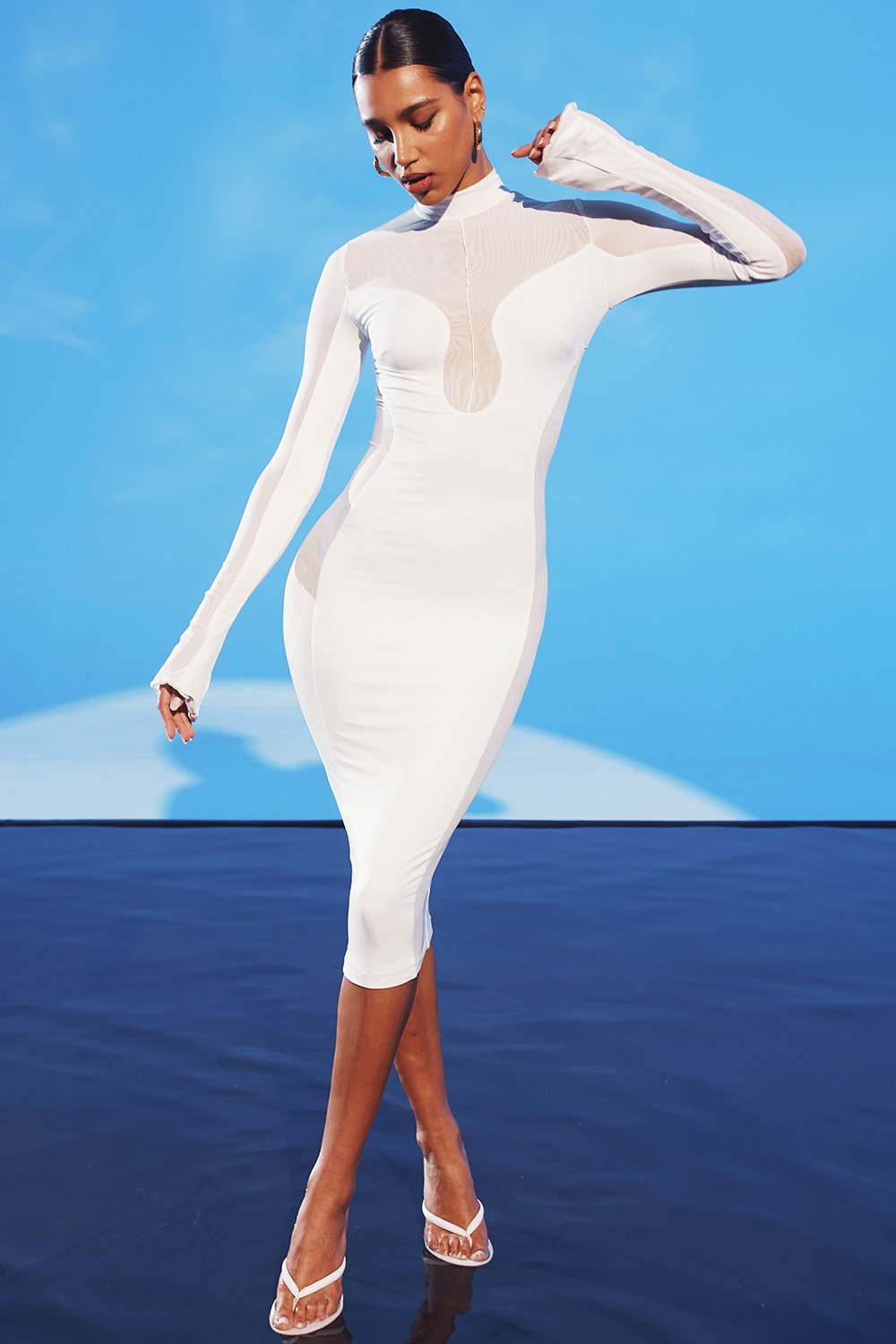 ValourMistress Rocks  White Panelled Midi Dress - SALE - luluinthesky