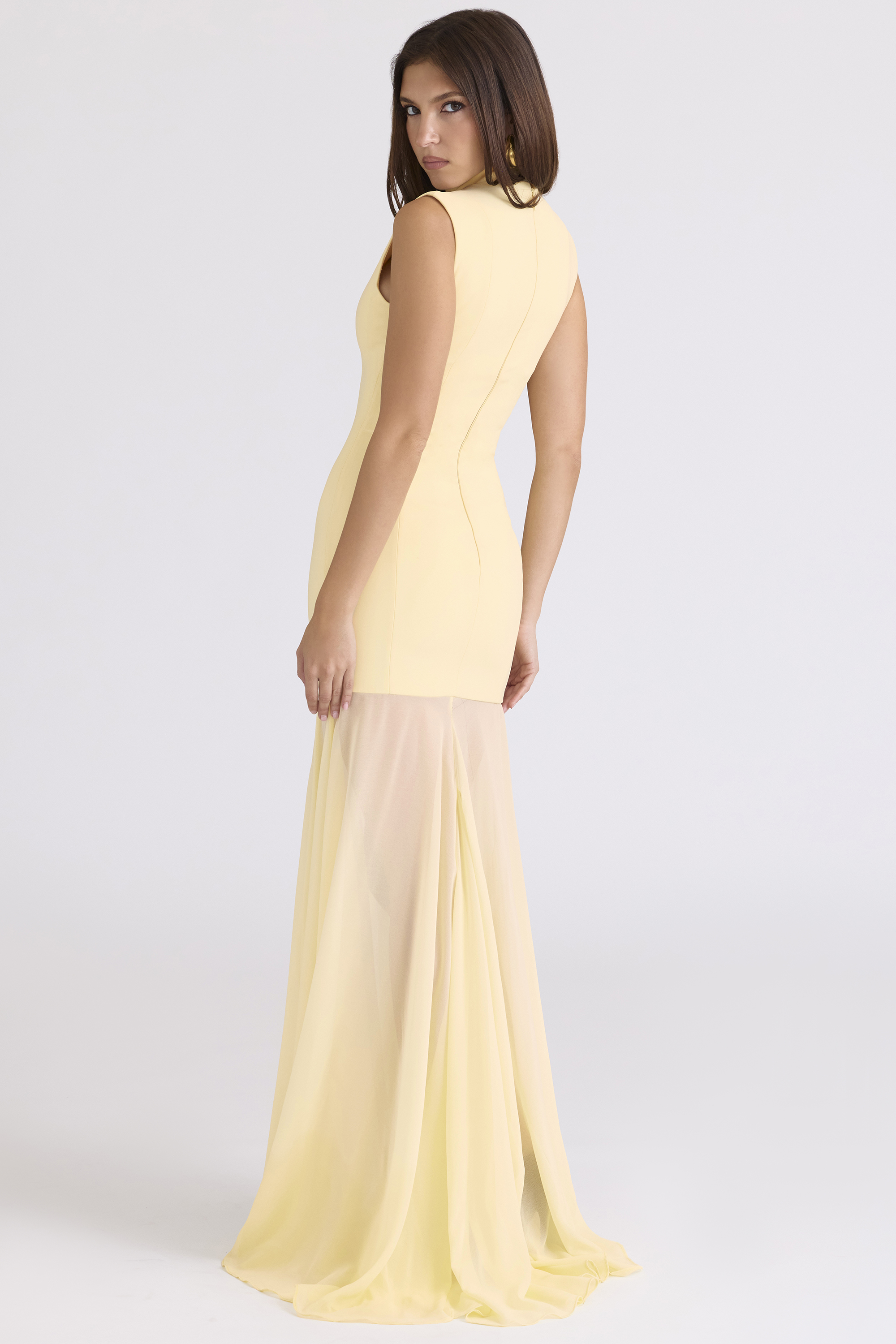Raphaella Butter Yellow Keyhole Maxi Dress - luluinthesky
