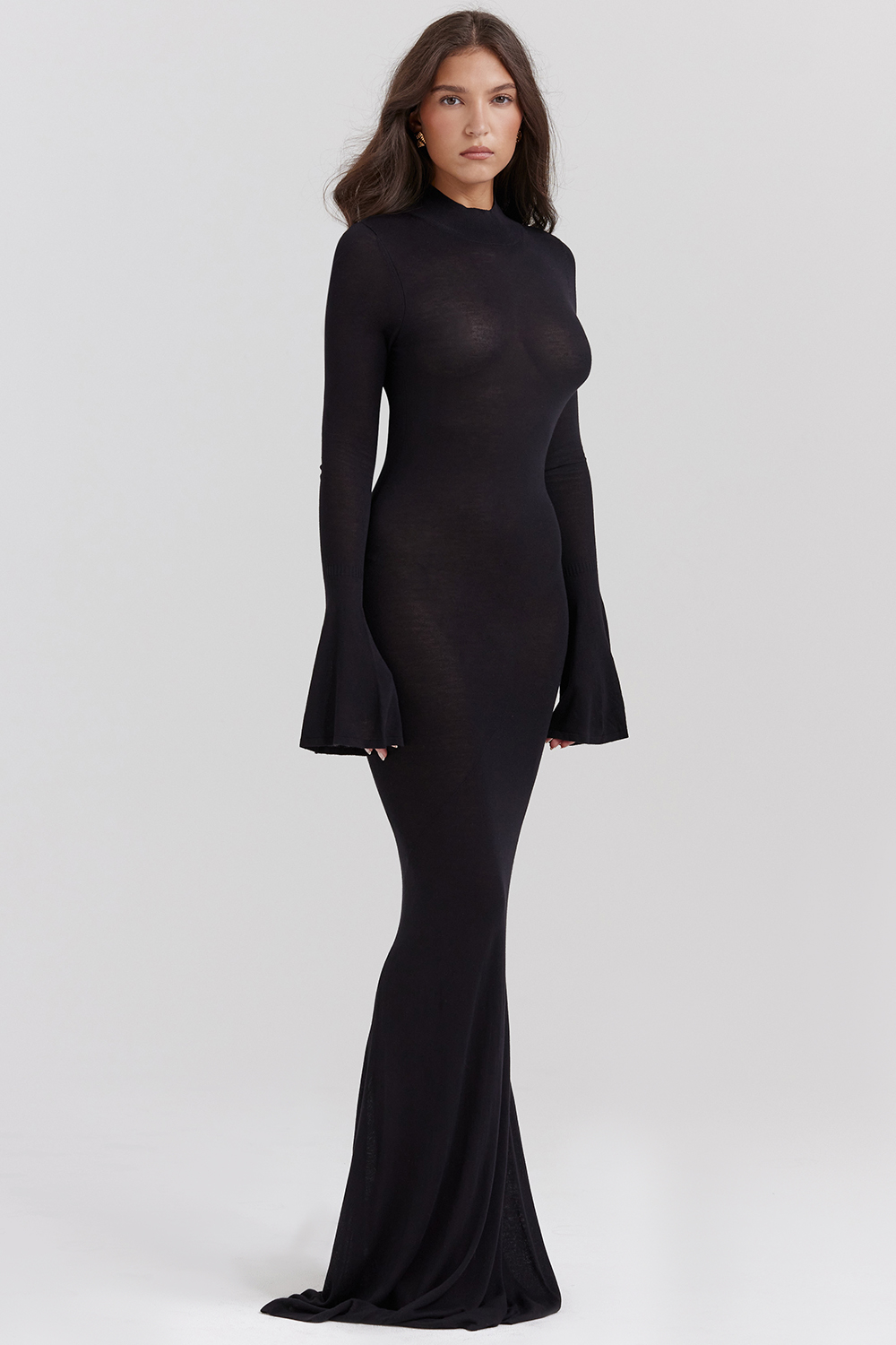 Sancha Black Knit Maxi Dress - luluinthesky