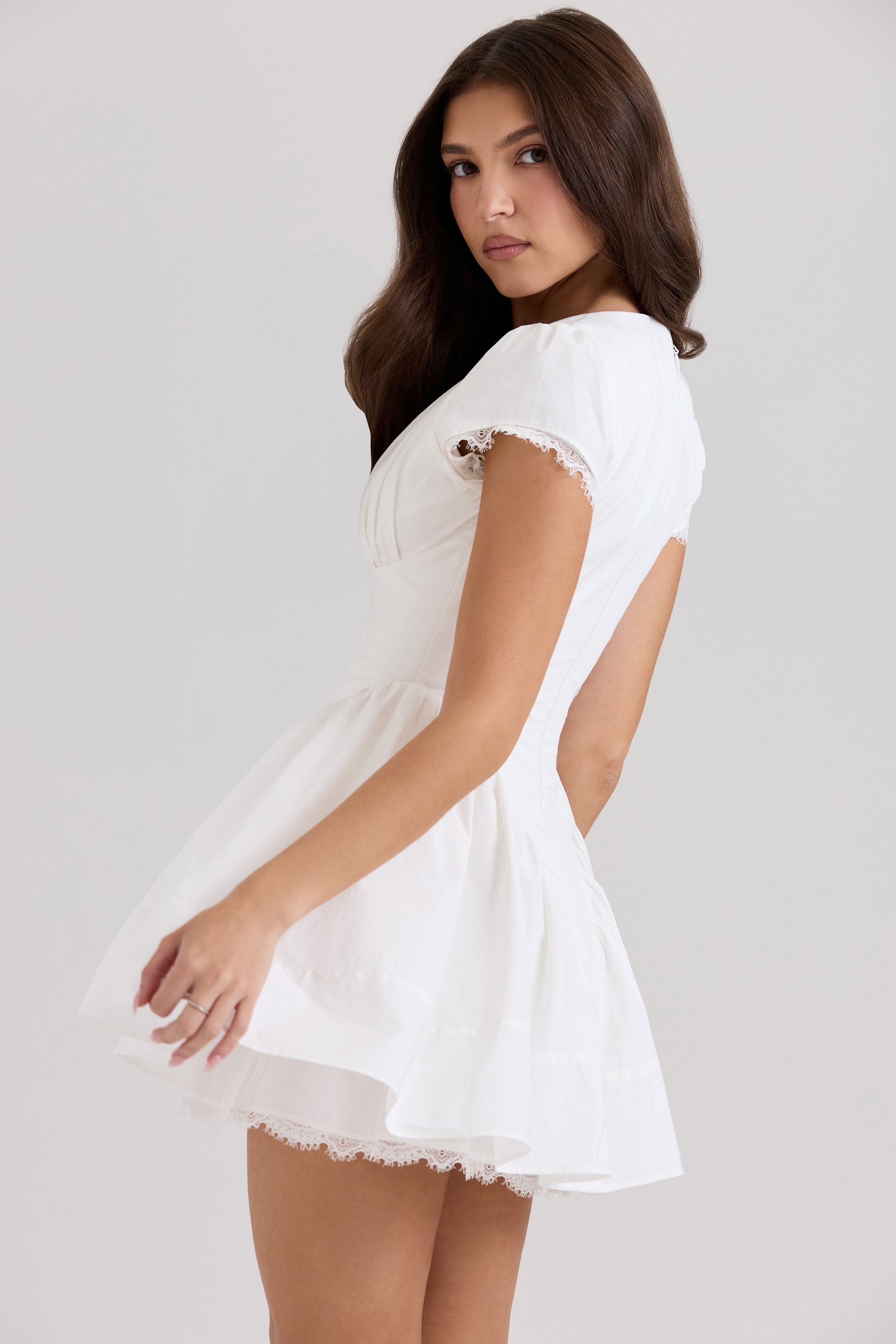 Emiliana White Stretch Cotton Mini Dress - luluinthesky