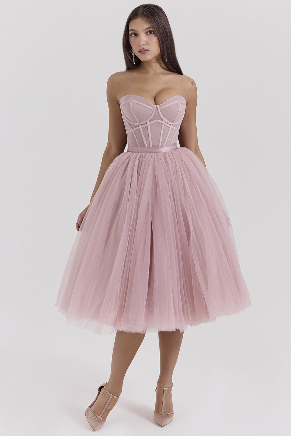 Darling French Rose Tulle Midi Dress - SALE - luluinthesky