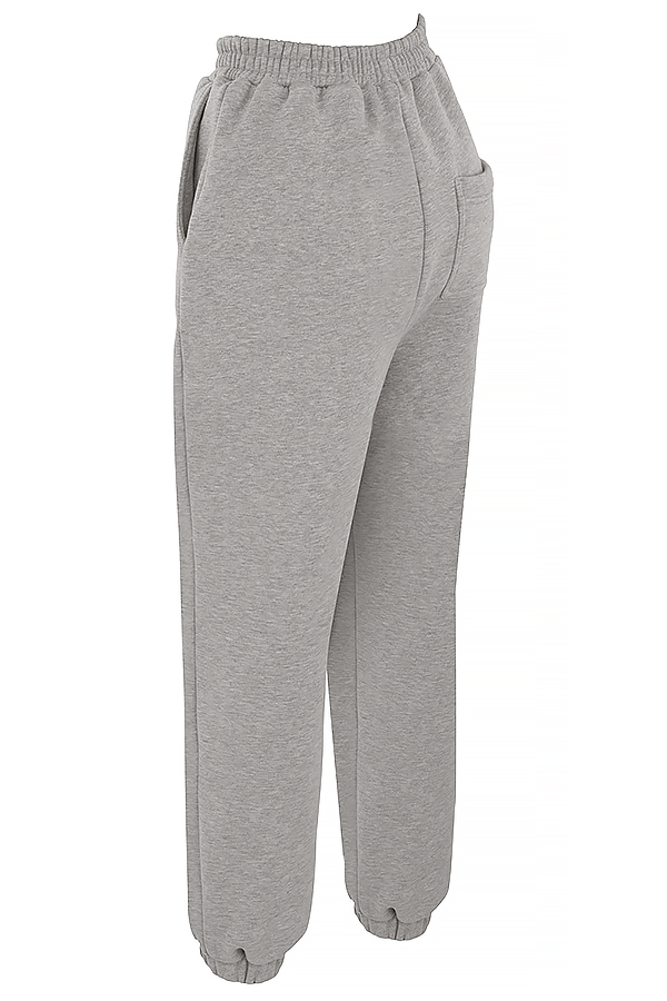 Sky Light Grey Fleece Back Jogging Trousers - luluinthesky