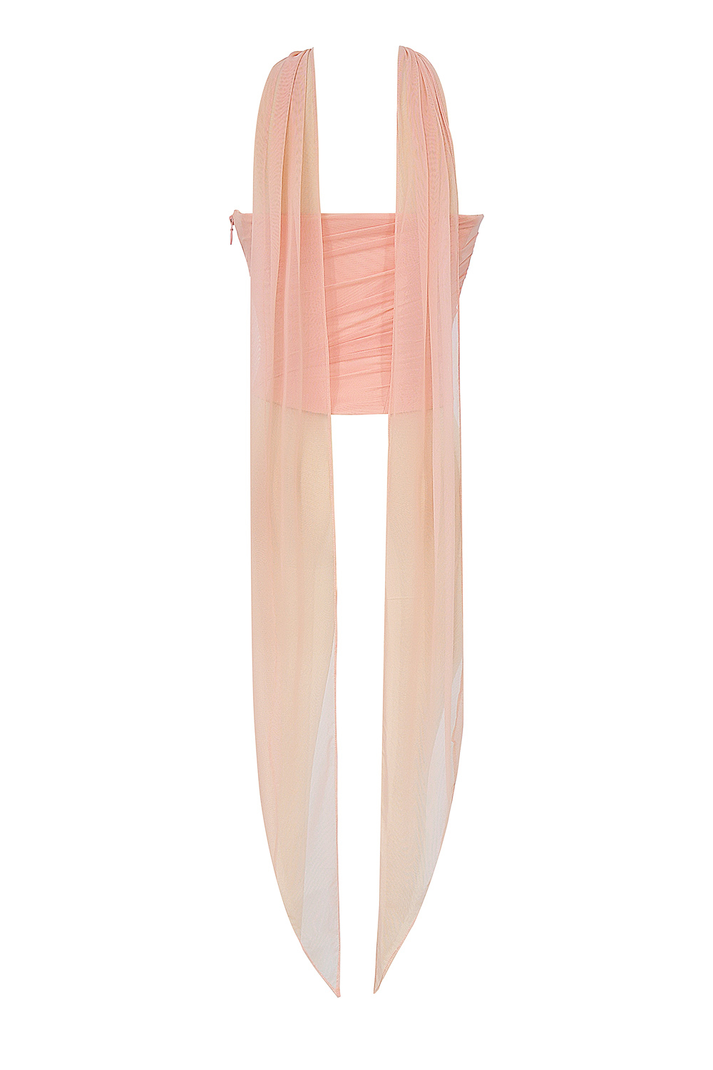 Hallie Peach Strapless Corset With Neck Scarf - luluinthesky